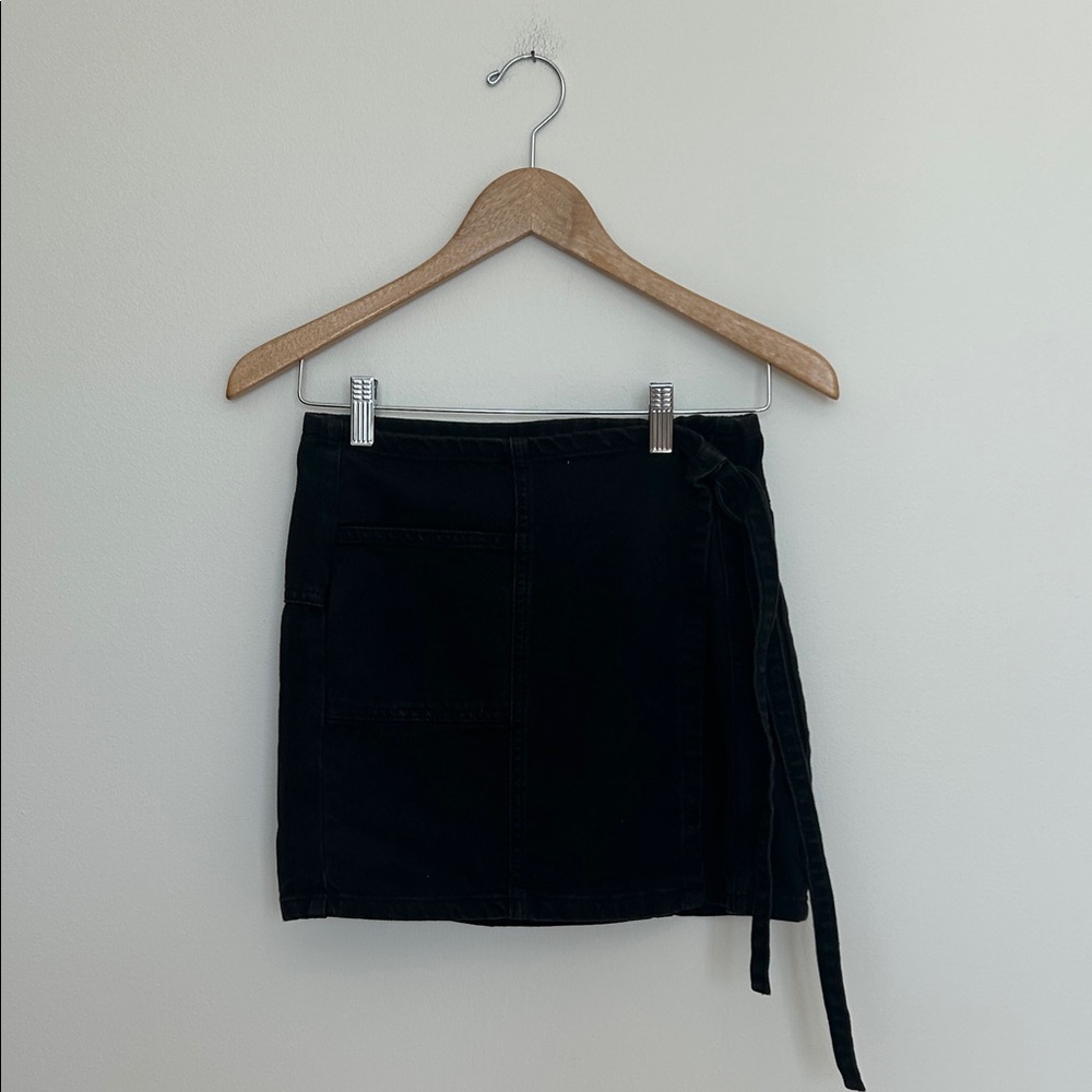 Urban Outfitters Black Mini Skirt with Side Tie